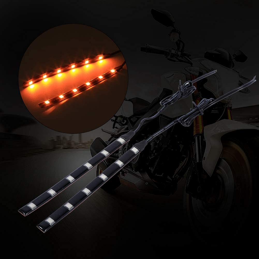 Kuuleyn 6LED 5050 frecce moto LED ambra 12V 2 pezzi