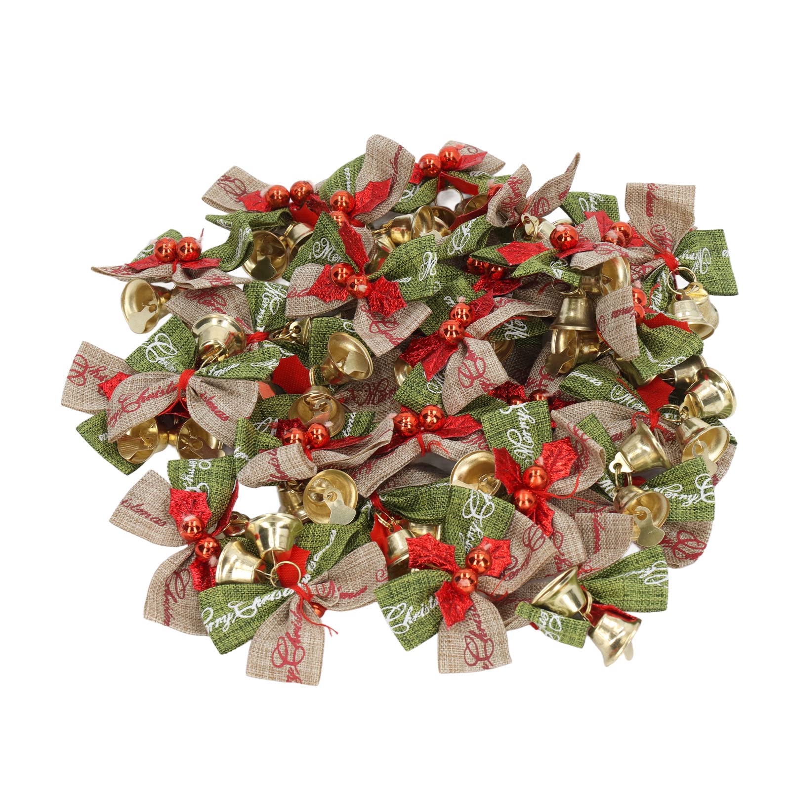 Hapivida Mini Fiocchi Natale con Campane 50 Pezzi