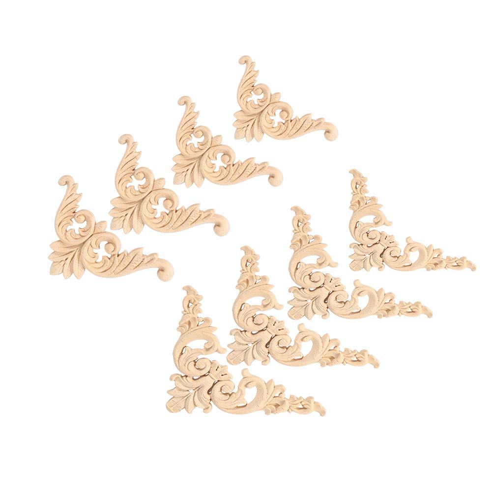 Kuuleyn Applique Legno Fiore 12x12 4 Pezzi Grezze da Verniciare