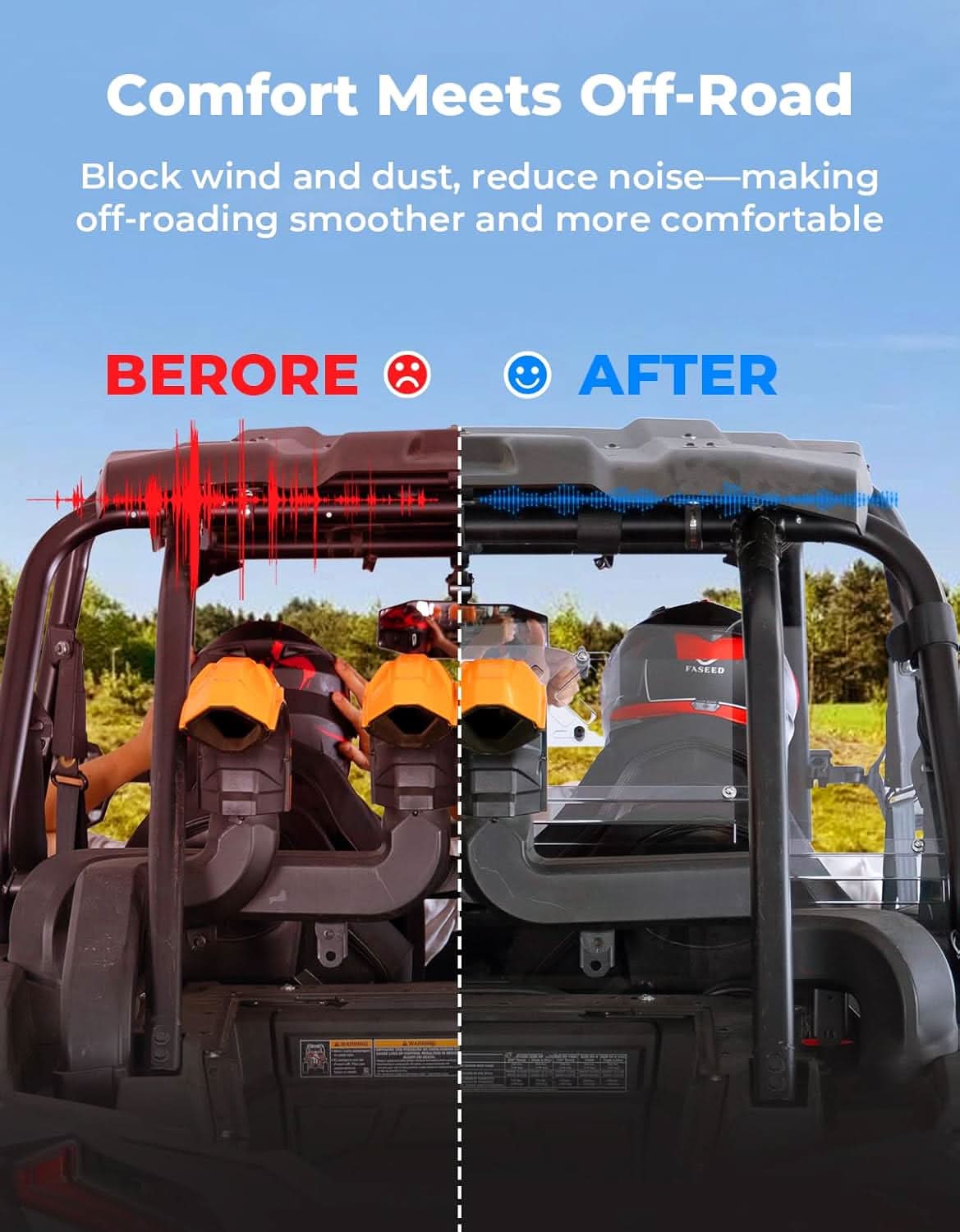 KEMIMOTO RZR XP 1000 parabrezza posteriore ventilato policarbonato