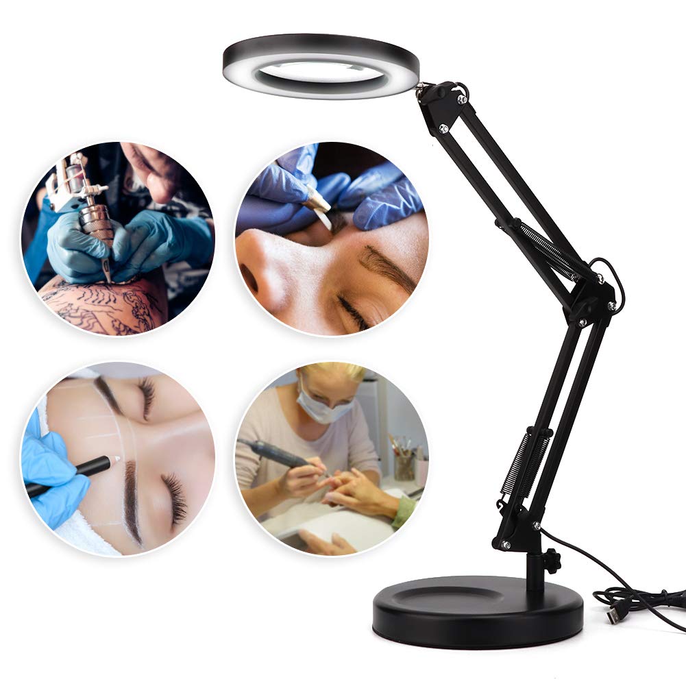 Kuuleyn lampada ingrandimento 5X USB 64 LED pieghevole 3 luci