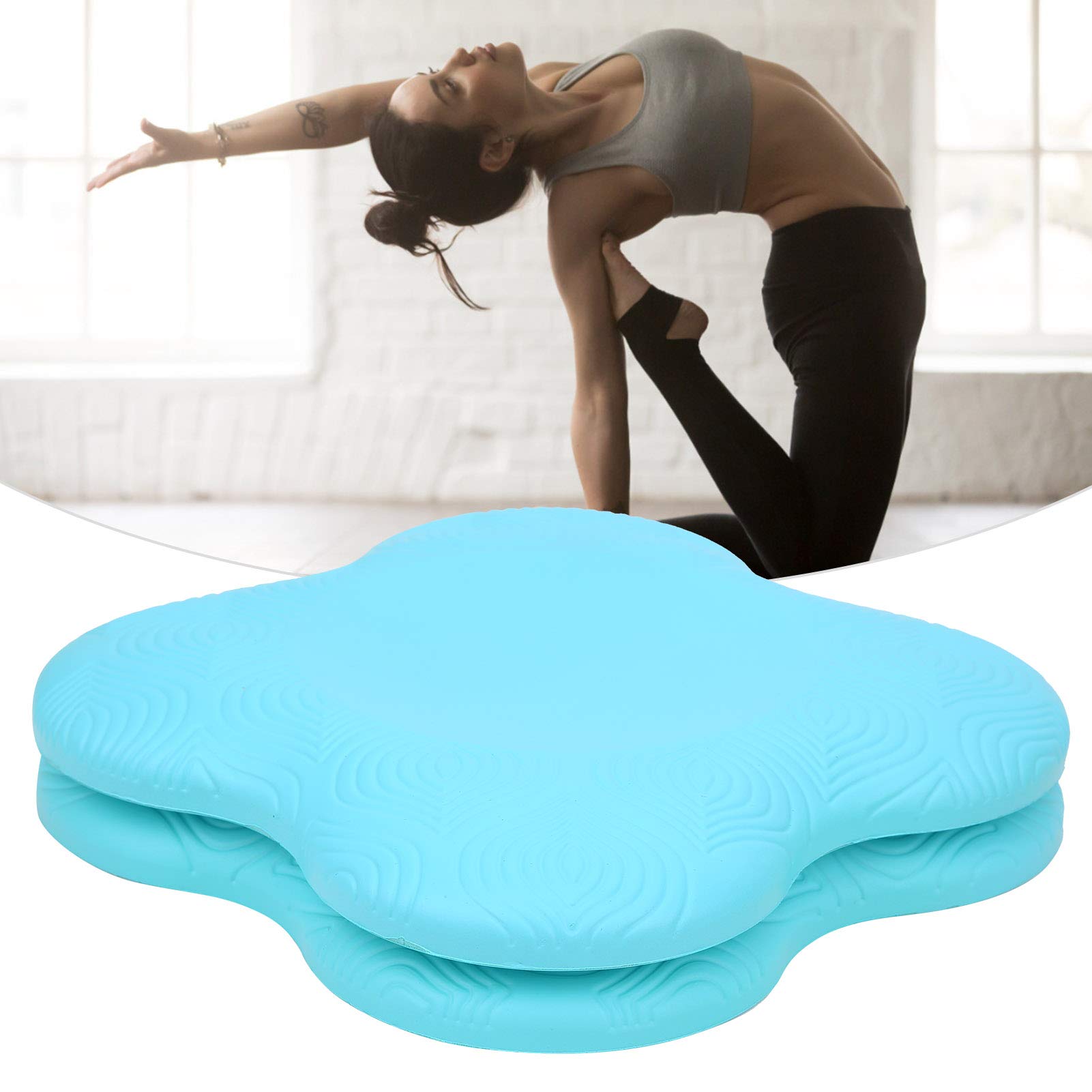 Kuuleyn Cuscino Supporto Ginocchia Yoga Nero Verde Antiscivolo