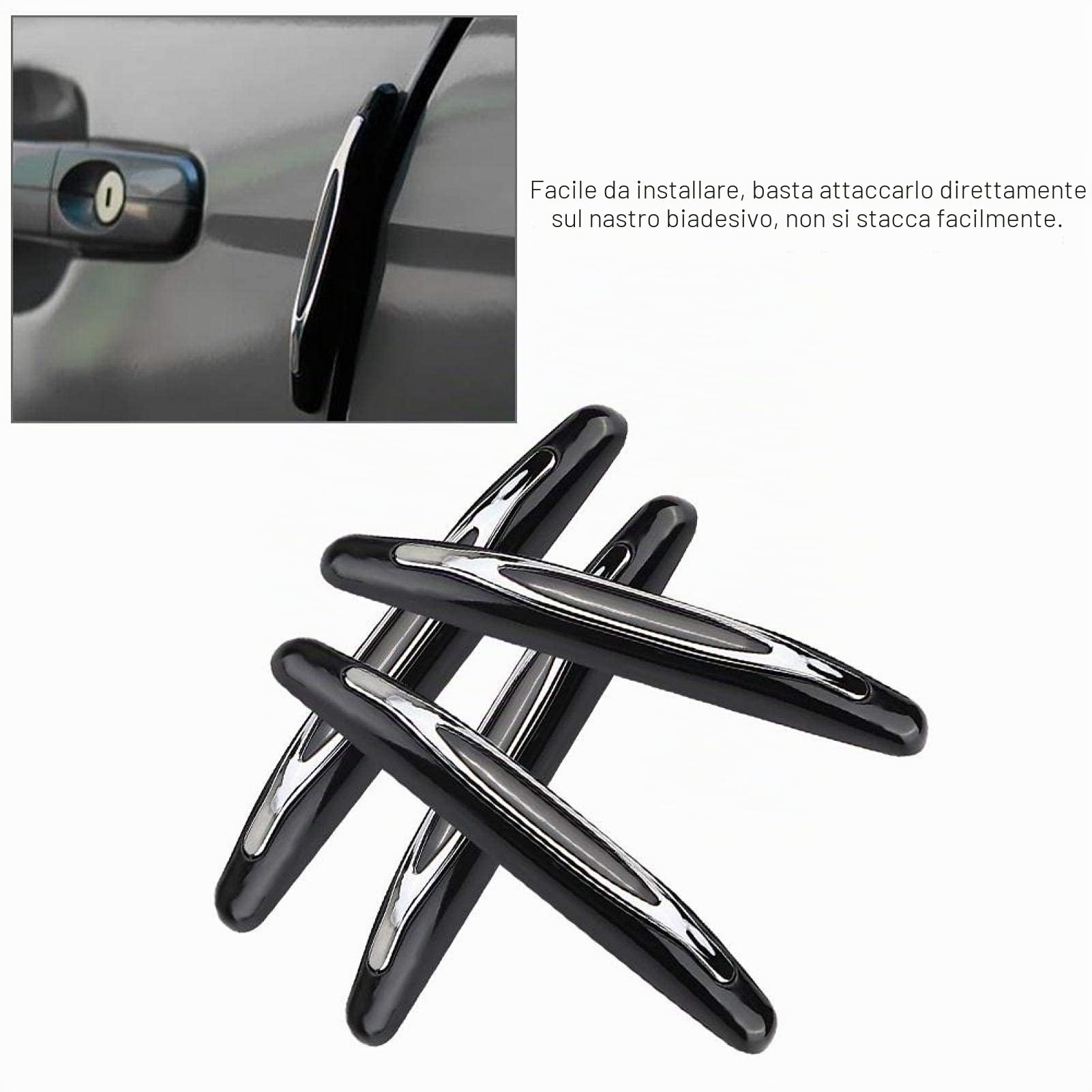 Kuuleyn Protezione Portiera Auto nera 4 pezzi antigraffio