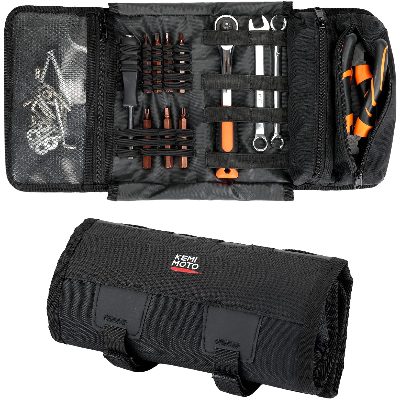 KEMIMOTO borsa attrezzi moto arrotolabile nera