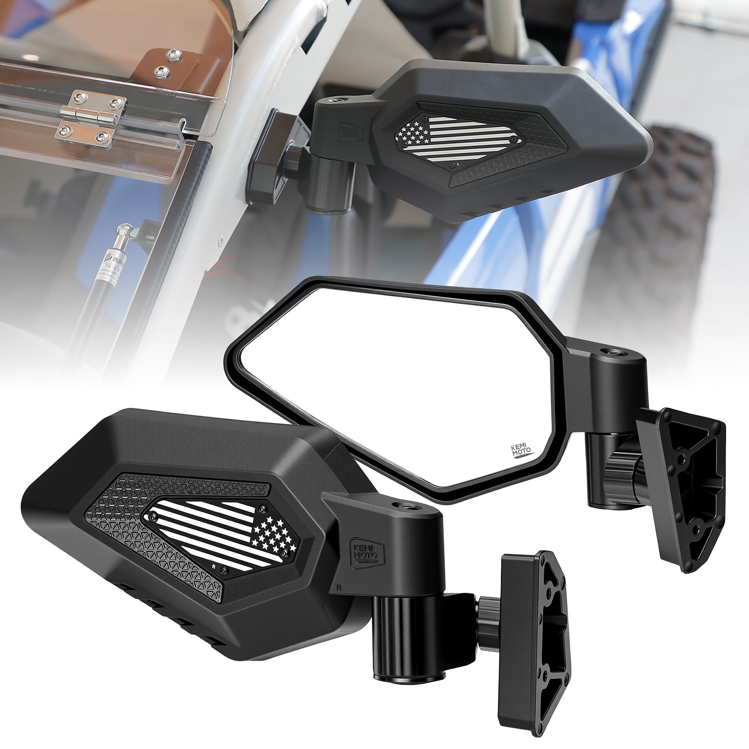 KEMIMOTO Maverick X3 specchietti laterali bandiera USA