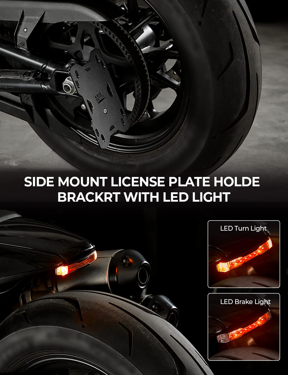 Kemimoto Sportster S RH1250 portatarga laterale alluminio LED