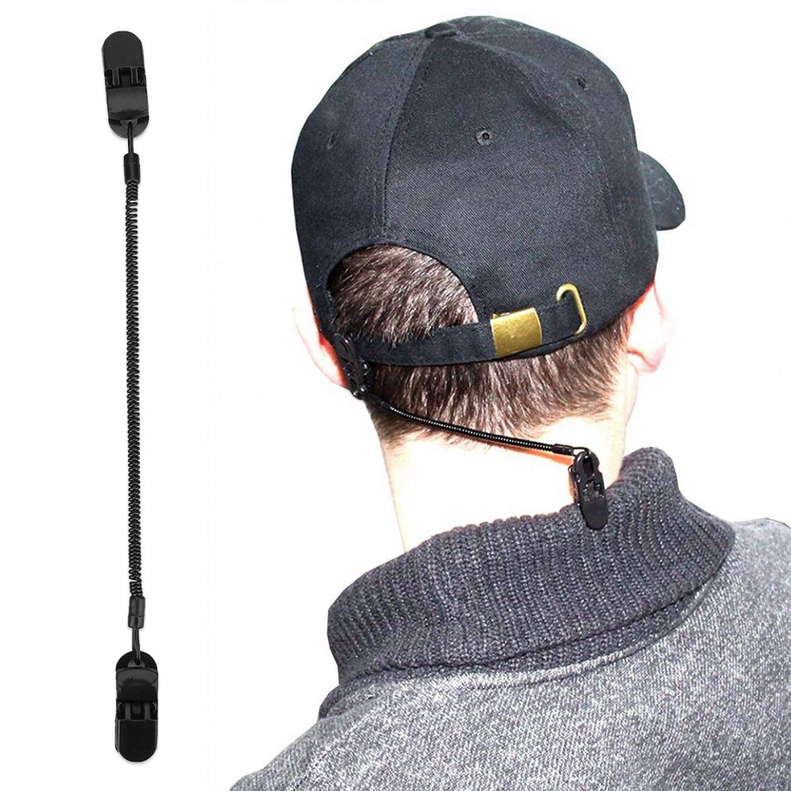 Kuuleyn Clip cappello sport laccetto a spirale 3 pezzi nero