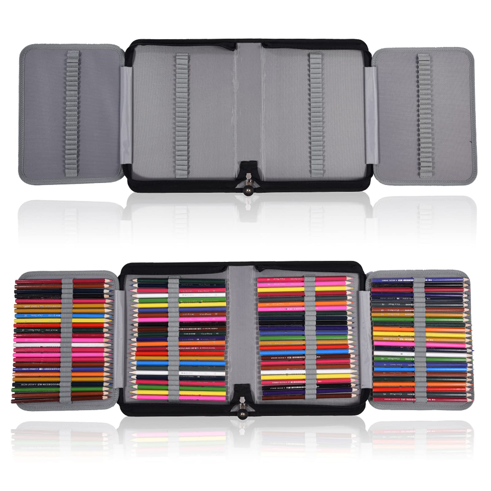 Hapivida astuccio matite 150 posti PU viola con maniglia