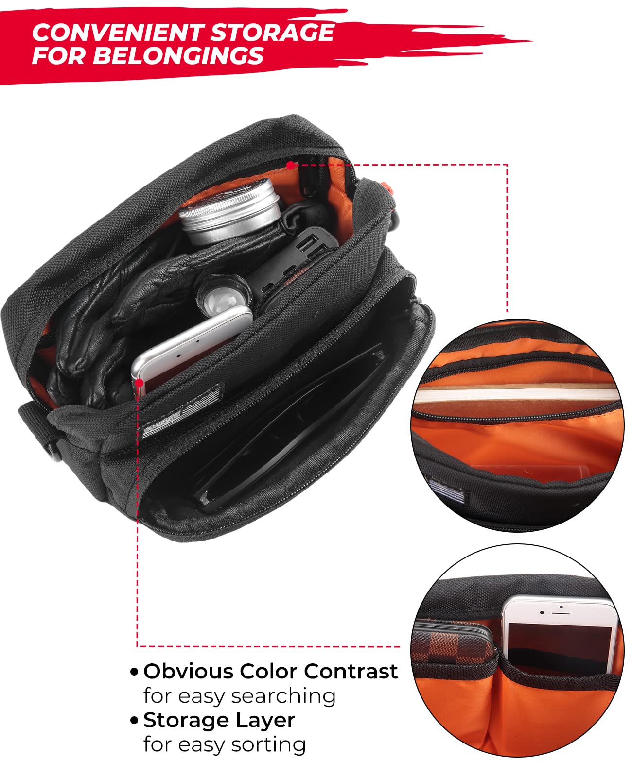 Kemimoto borsa manubrio moto cruiser nera con tracolla