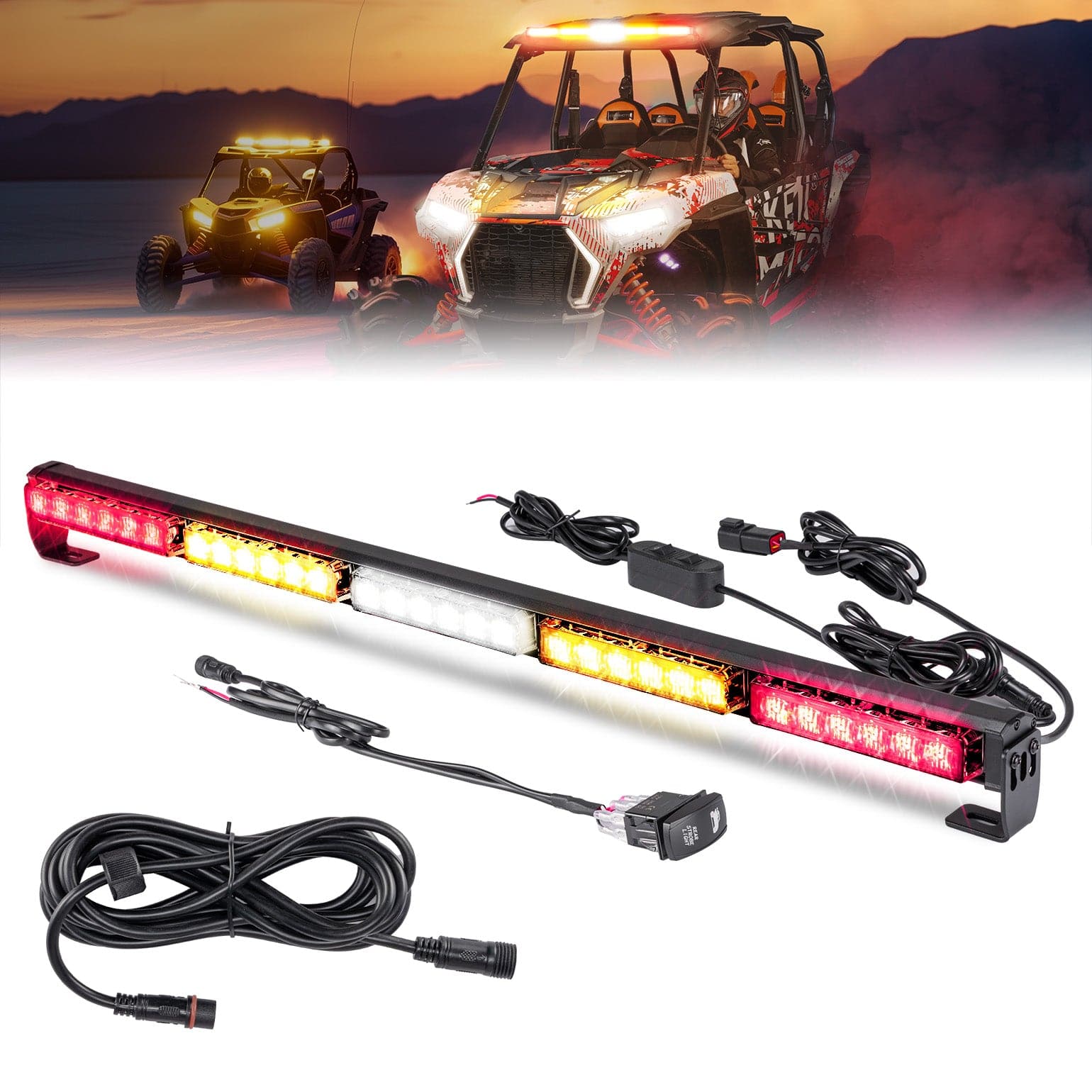 KEMIMOTO Barra LED Chase UTV 30 Pollici Stroboscopica