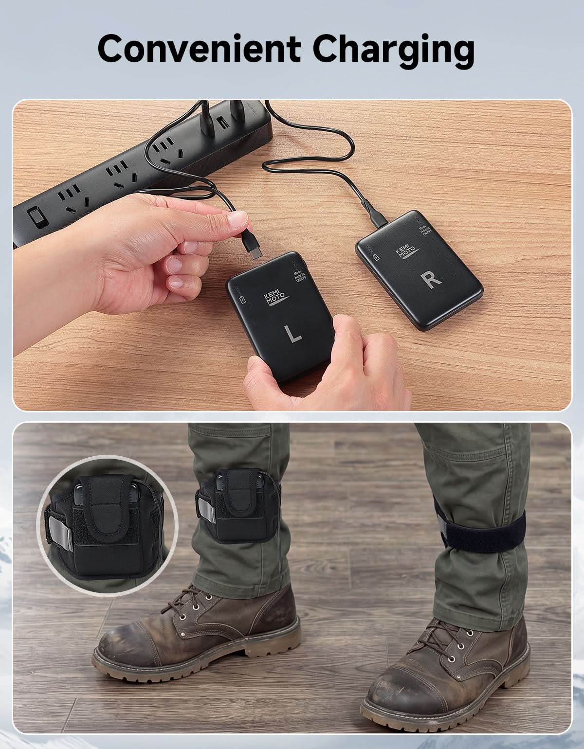 Kemimoto Solette riscaldate APP 5000mAh trim-to-fit
