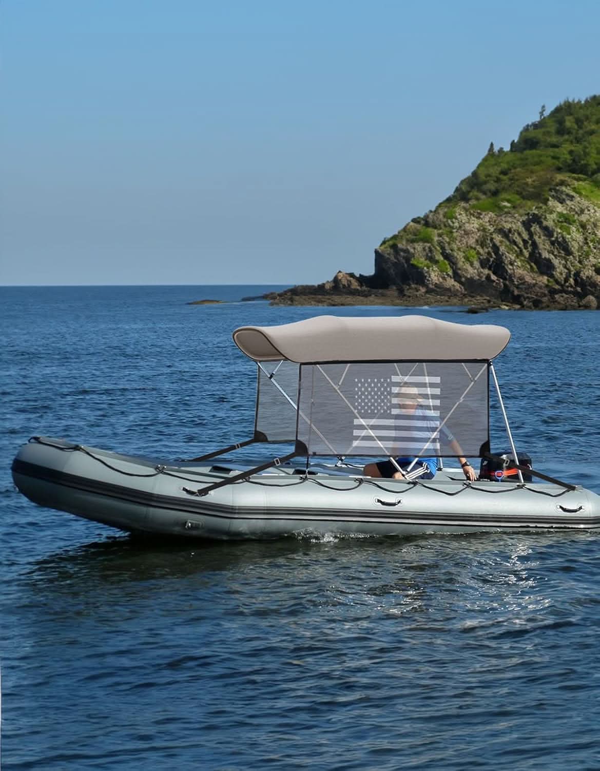 Kemimoto 4 Bow 8L 91-96 telo bimini barca grigio nautico