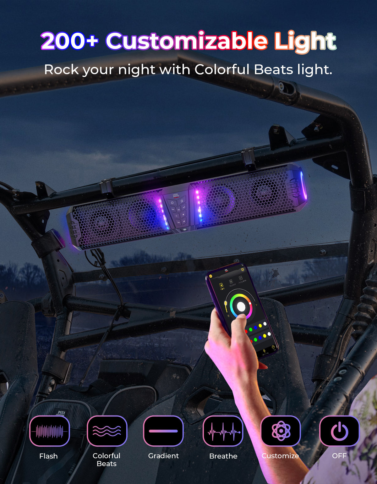 Kemimoto Midnight Soundbar UTV 26 Pollici 240W IP66 LED