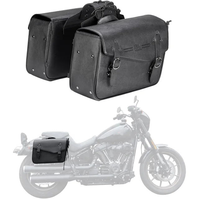 KEMIMOTO borse laterali moto pelle coppia 38x16x33 cm