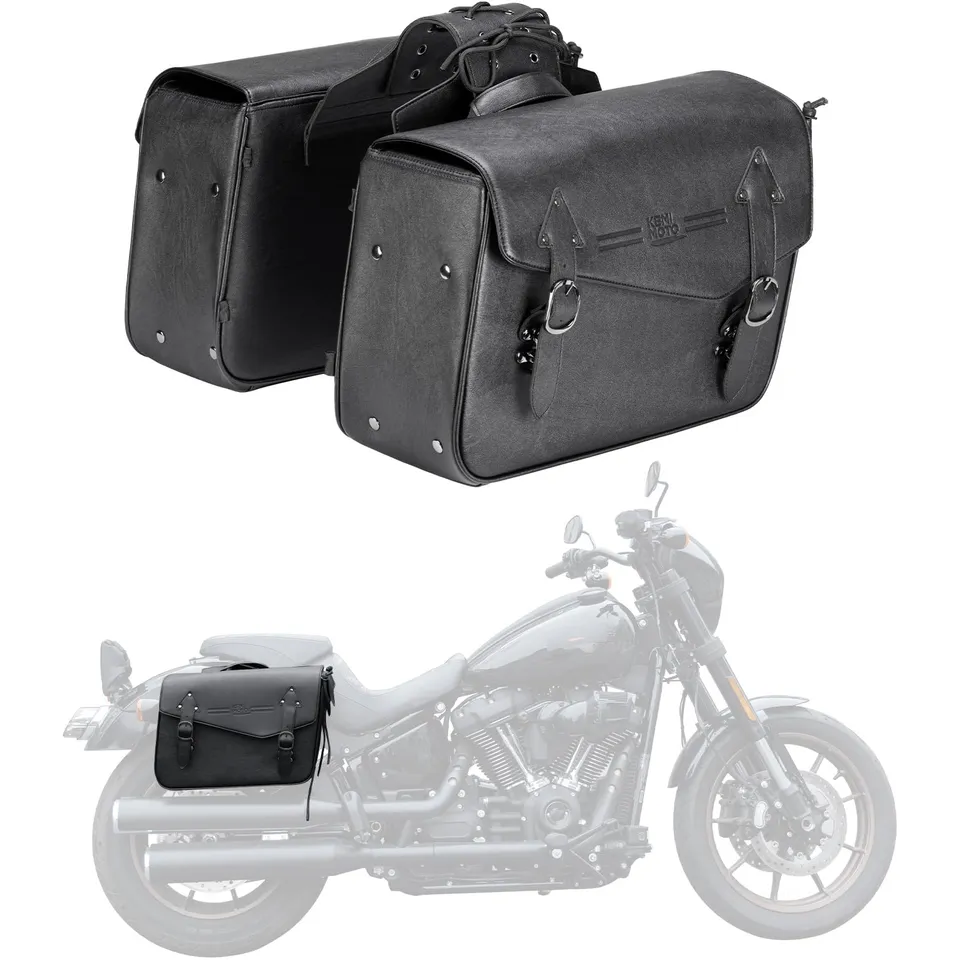 KEMIMOTO borse laterali moto pelle coppia 38x16x33 cm