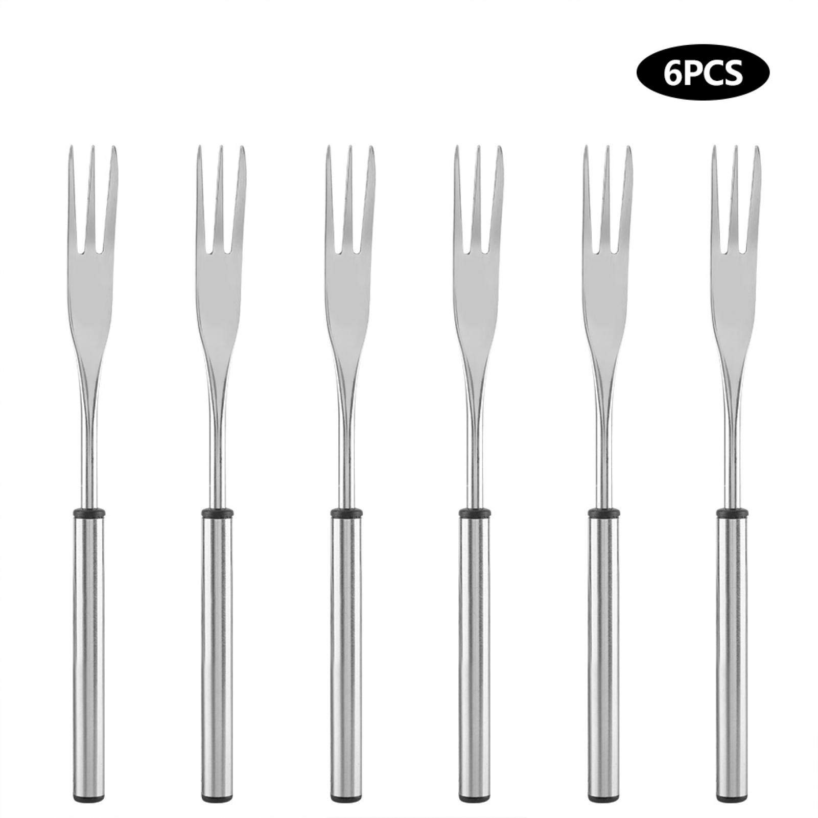 Kuuleyn Forchette Barbecue Acciaio Inox 6 Pezzi Manico Lungo