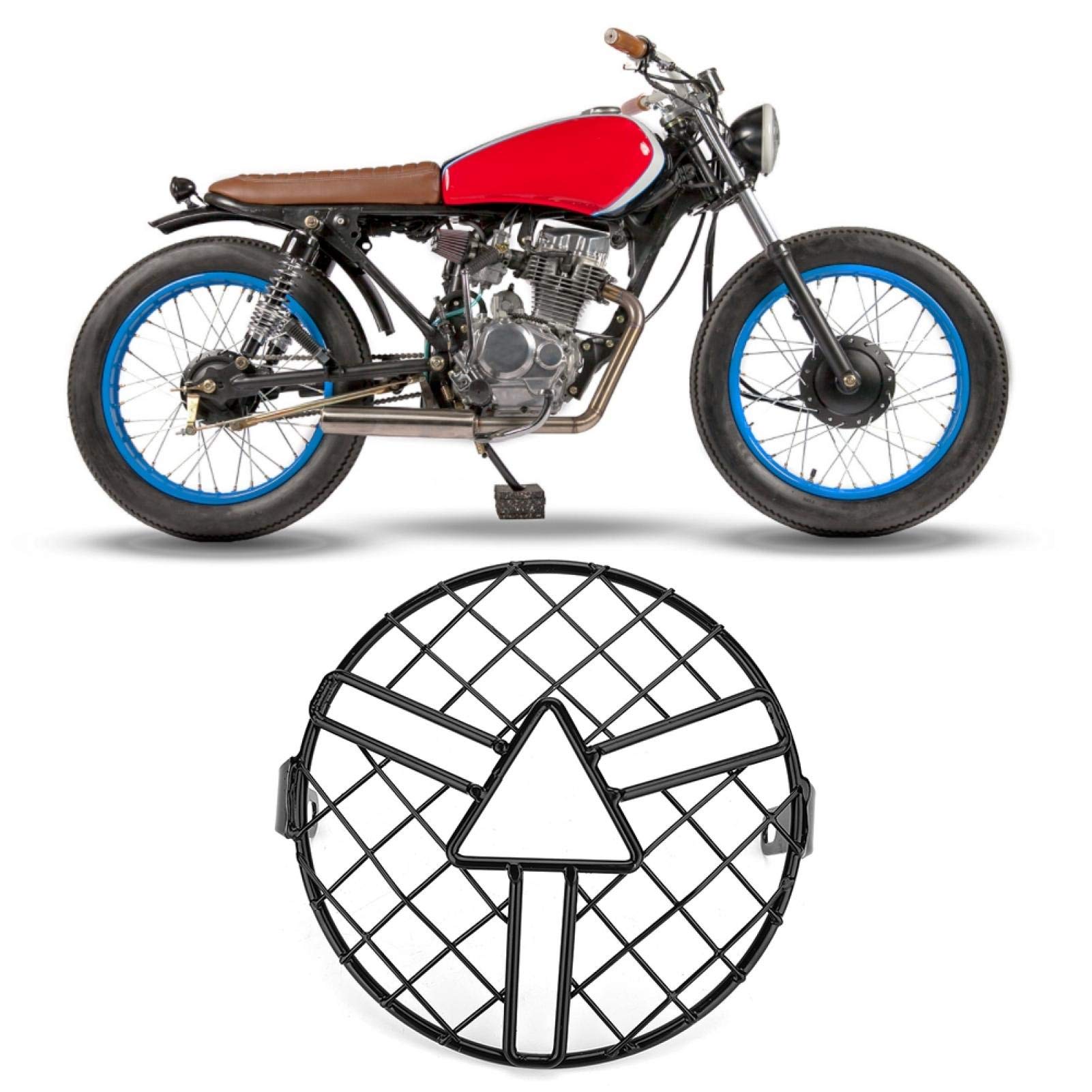 Kuuleyn Griglia Faro Moto 5,75 Pollici per CG125 GN125 Nera