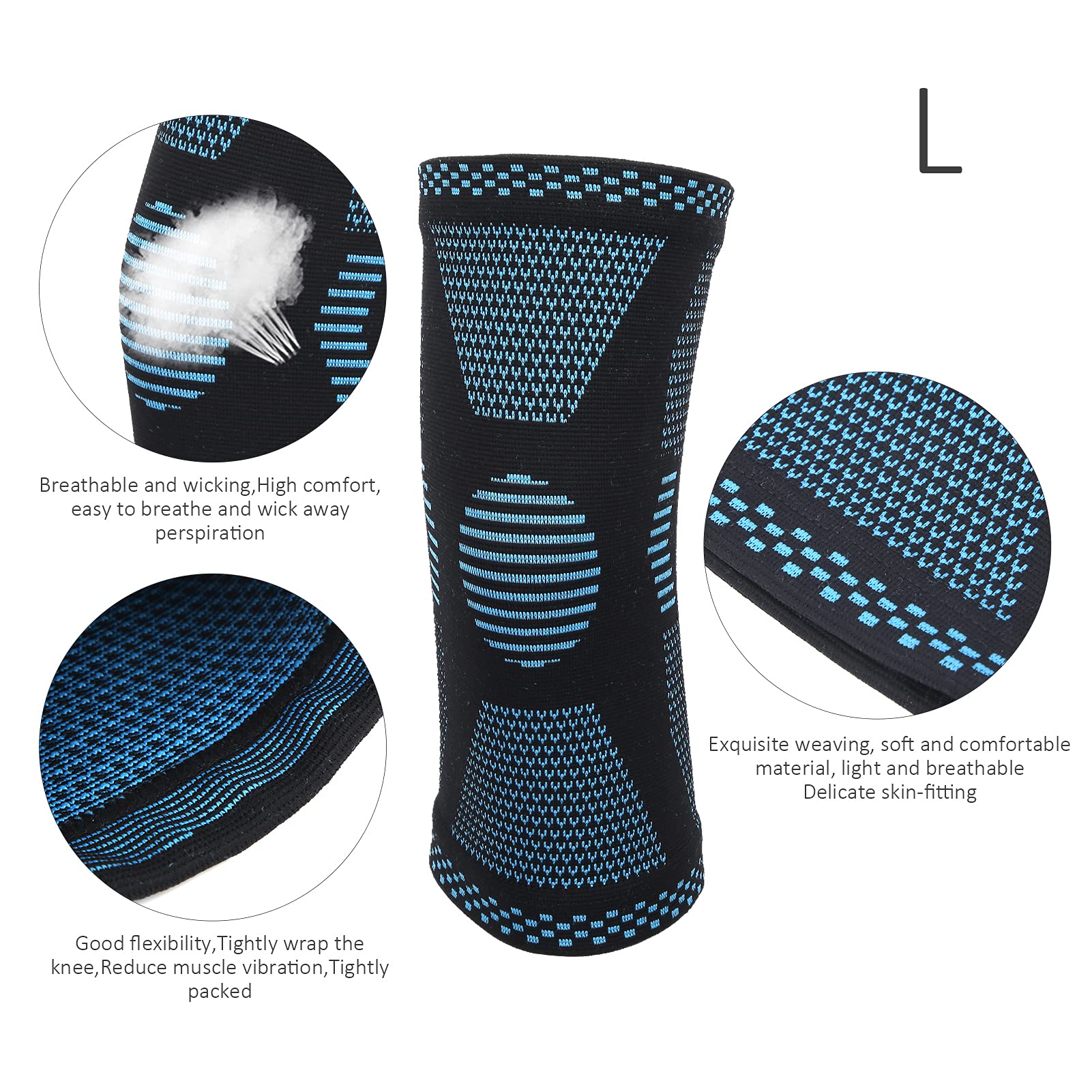 Kuuleyn Ginocchiera Compressione Nylon Taglia L