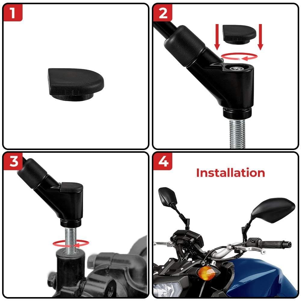 KEMIMOTO Rear View FYAMT065 specchietti moto 8/10 mm antivibrazione