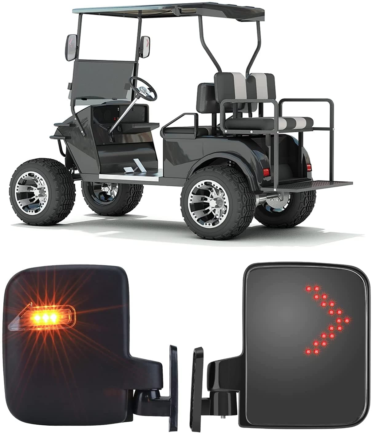 Kemimoto specchietti golf cart con frecce LED universali