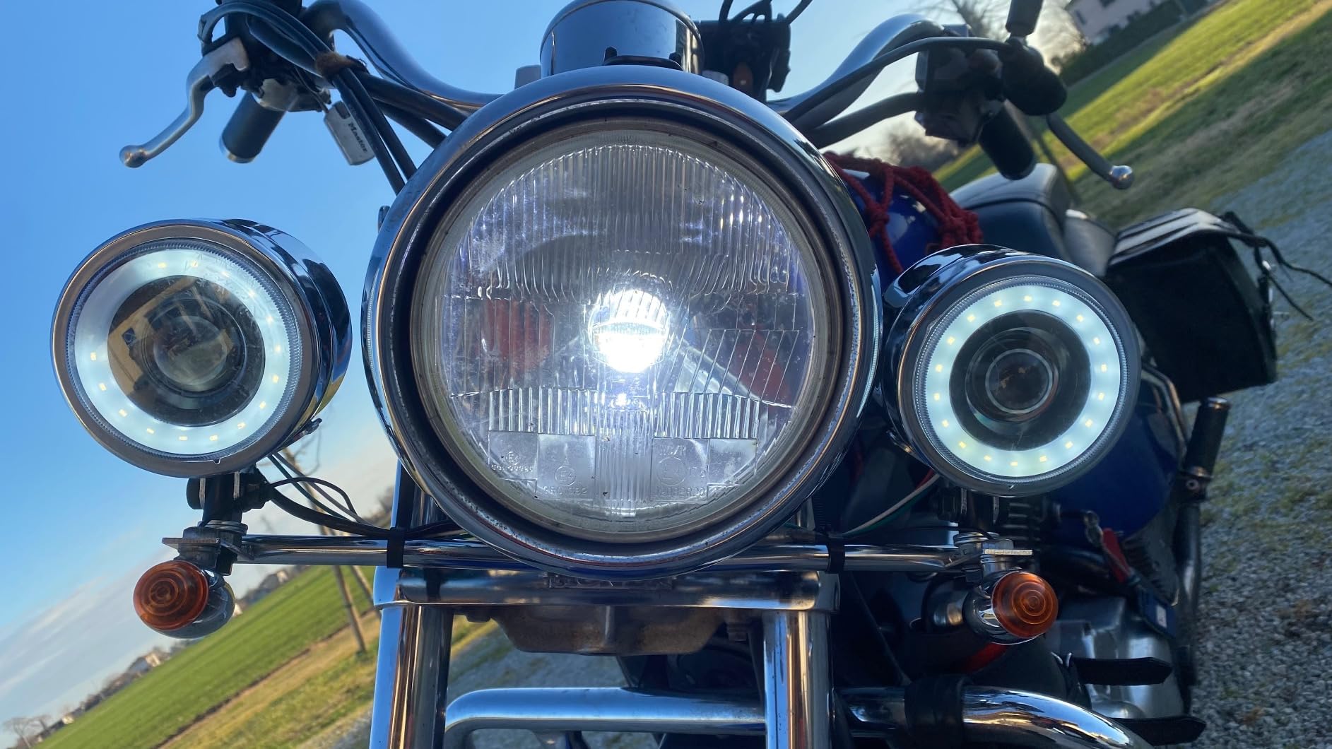 Hapivida faro led moto 4,25 pollici universale occhio angelo C