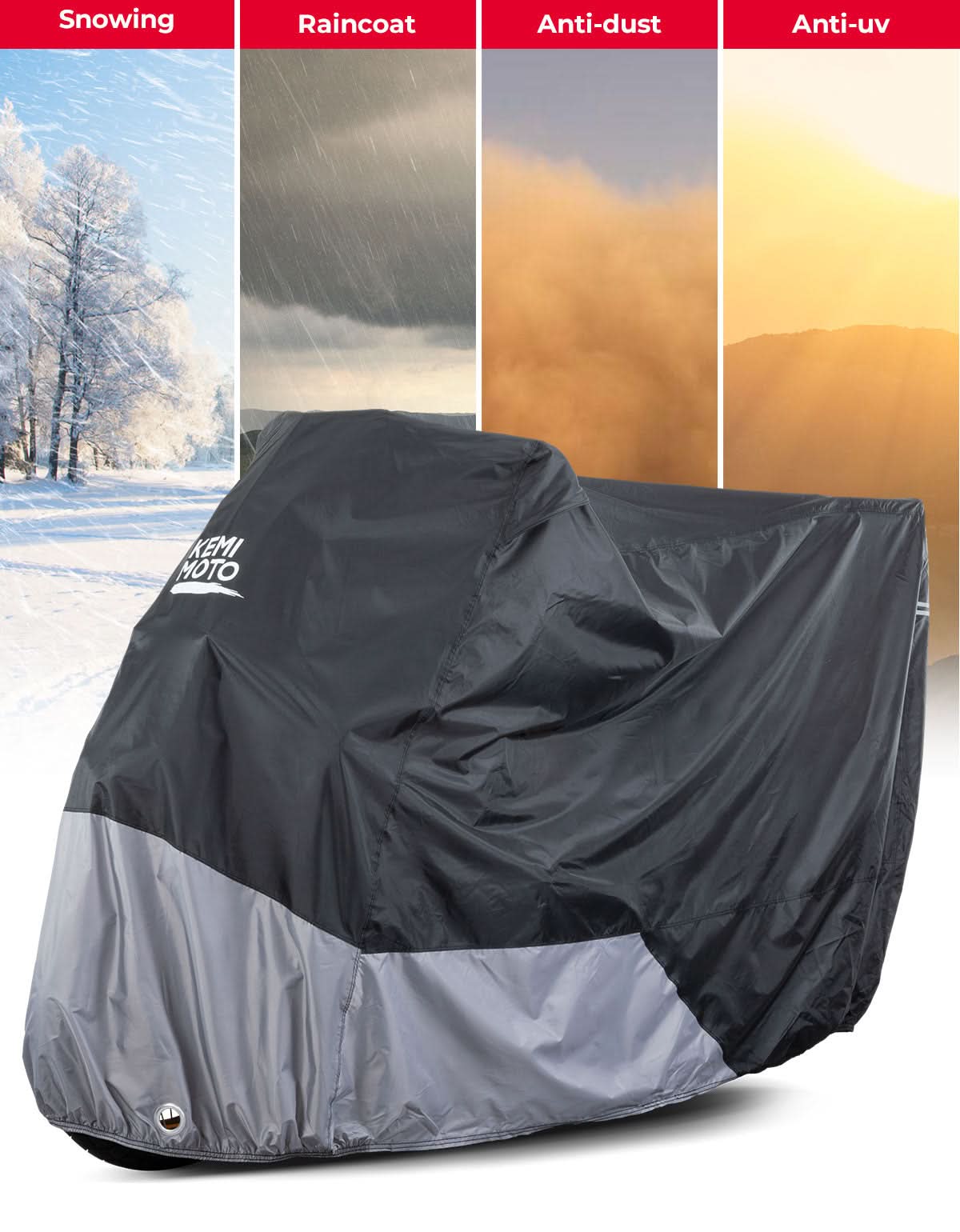 KEMIMOTO Adventure telo moto impermeabile XL antivento