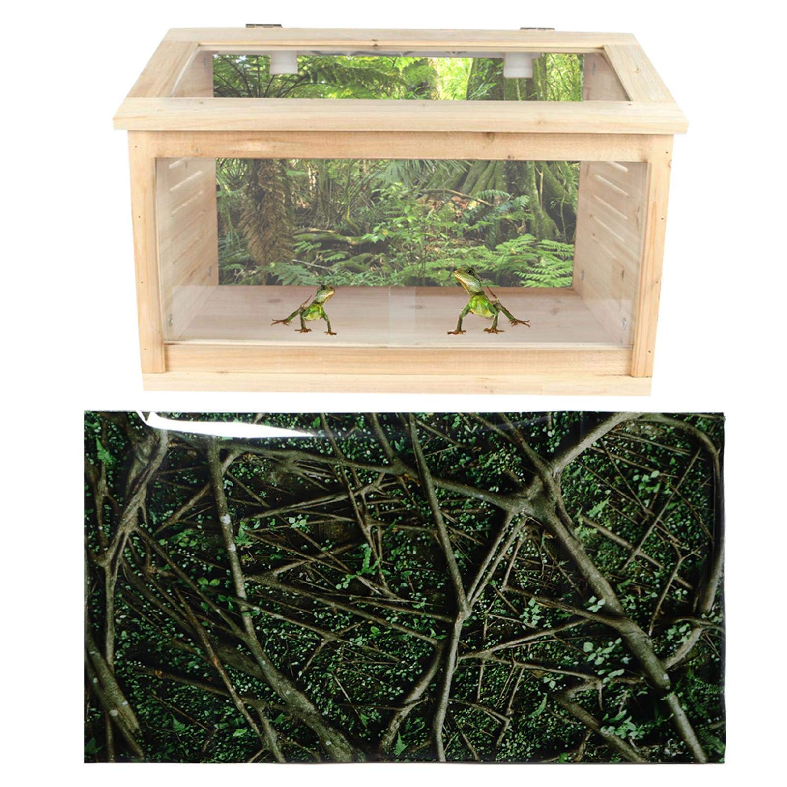 Kuuleyn Sfondo Acquario Adesivo PVC giungla 91x50 cm