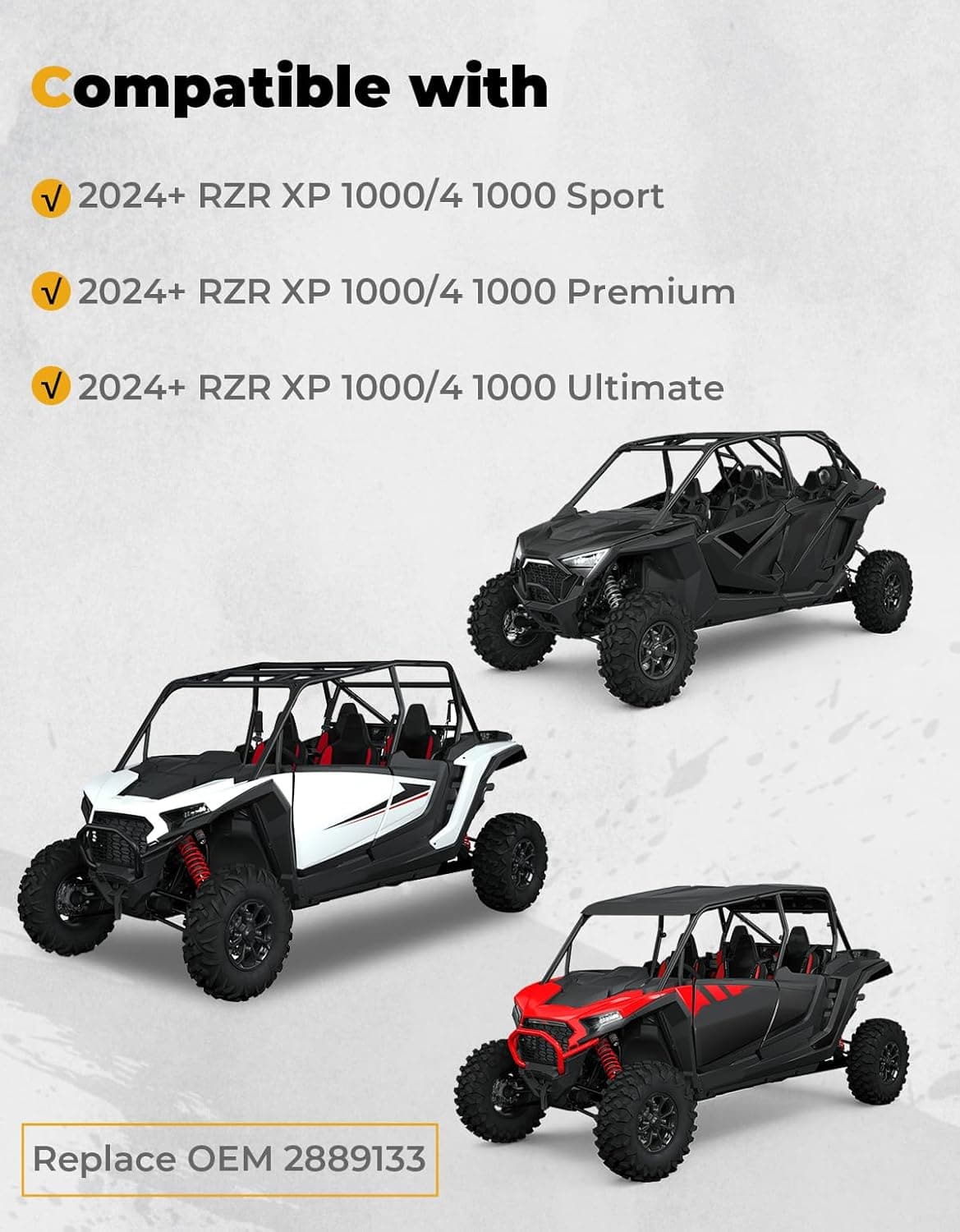 Kemimoto RZR XP 4 1000 parafanghi estesi 8,5" 4 pezzi