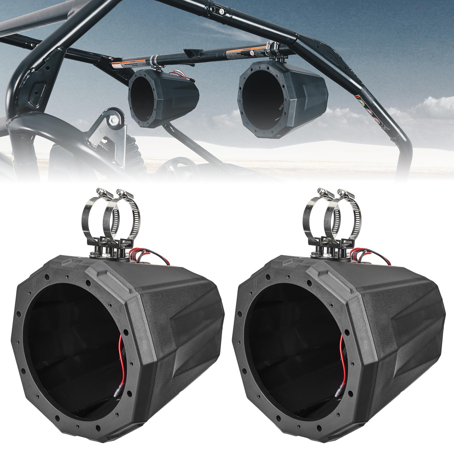 KEMIMOTO Cassa Altoparlante 8 Pollici per Roll Bar Universale