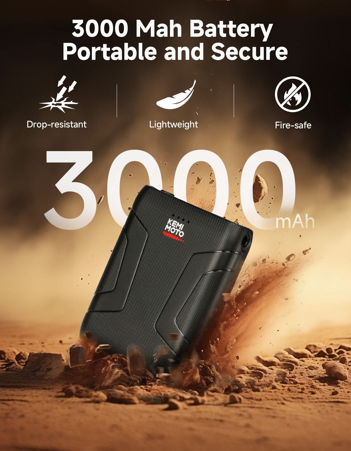 Kemimoto Guanti Moto Riscaldati 3000mAh Doppia Zona