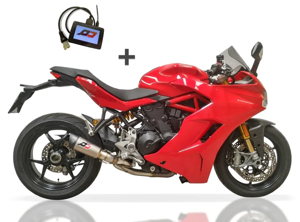 QD Exhaust Gunshot 60 kit scarico + ECU Tuning Supersport racing