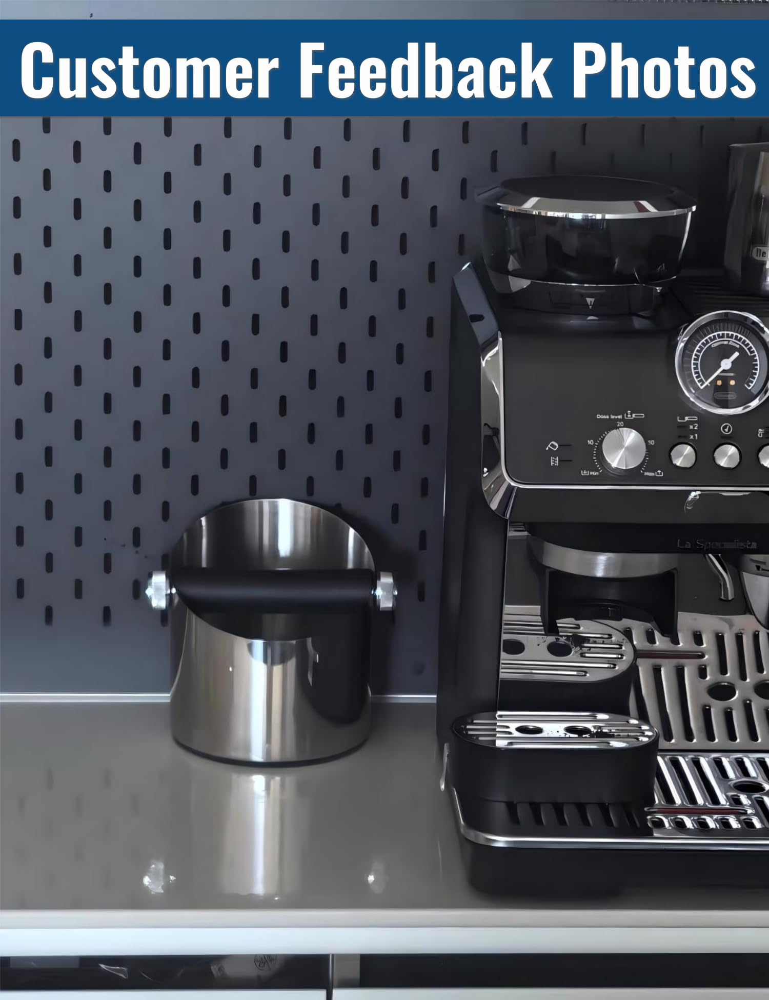 Hapivida knock box caffè acciaio inox argento 15x14x14 cm
