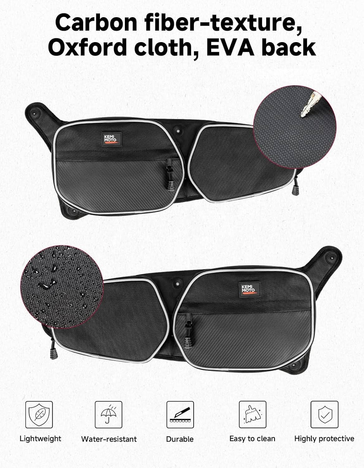 Kemimoto RZR 900 borse porta 2 pezzi con ginocchiere