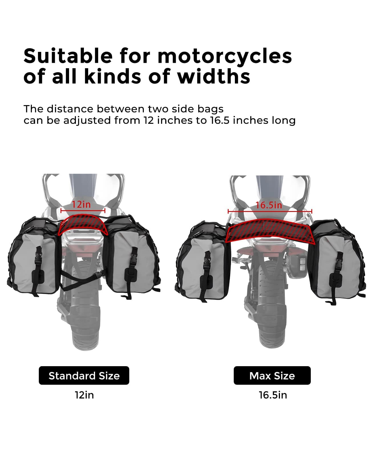 KEMIMOTO Borse Laterali Moto Impermeabili 50L 25Lx2