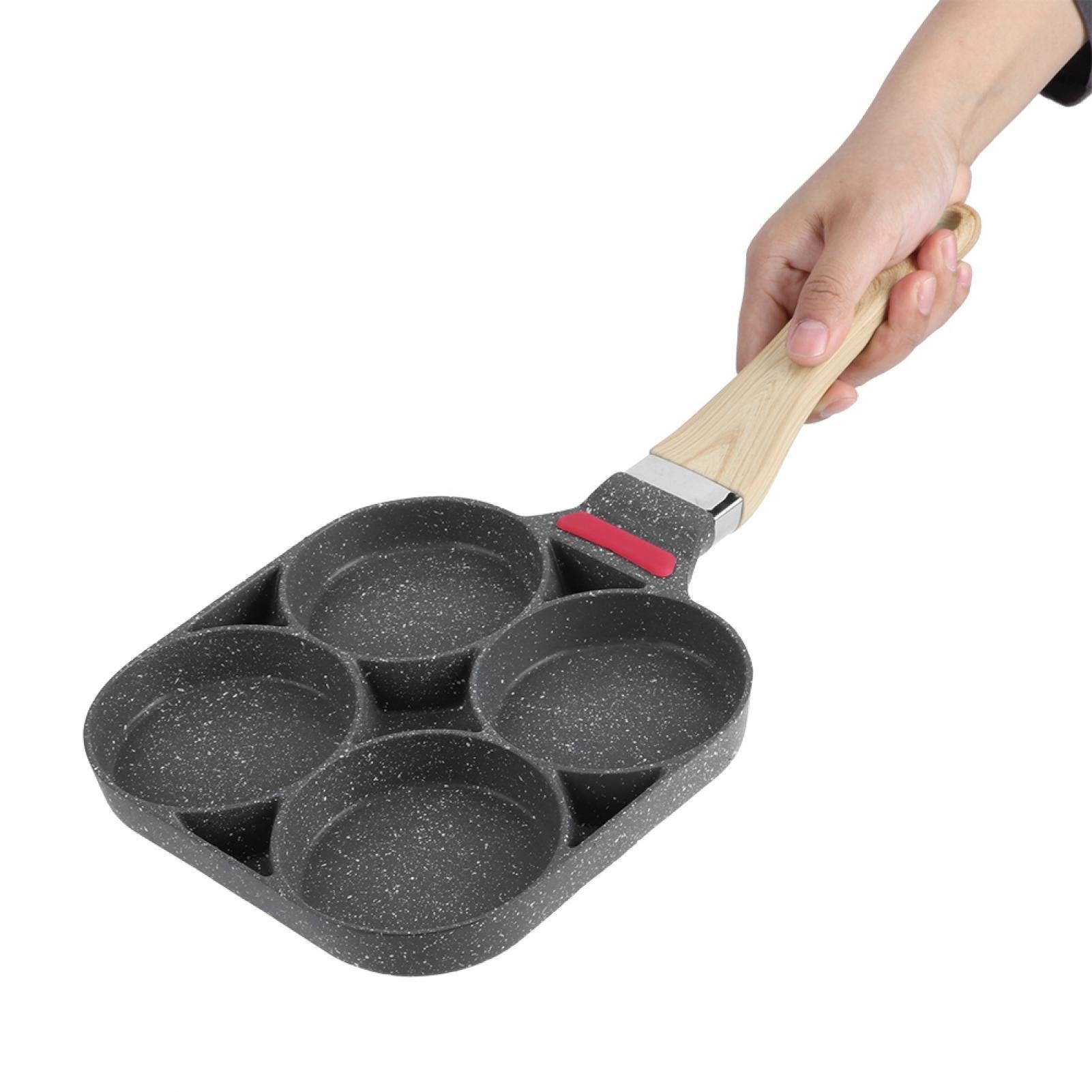 Kuuleyn Padella 4 Scomparti Uova Hamburger Alluminio Antiaderente