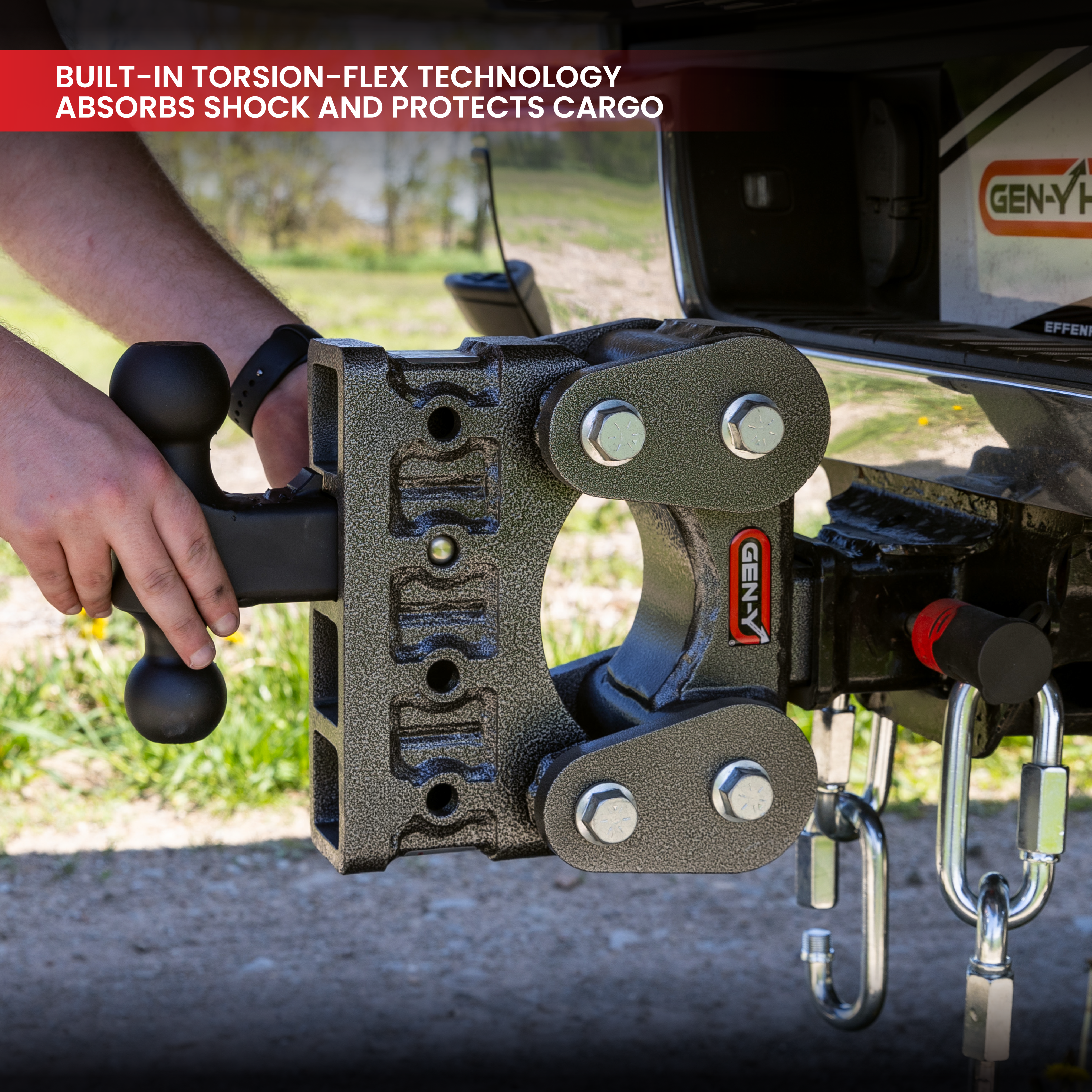 GEN-Y Hitch BOSS Torsion Flex Piastra Gancio Pintle