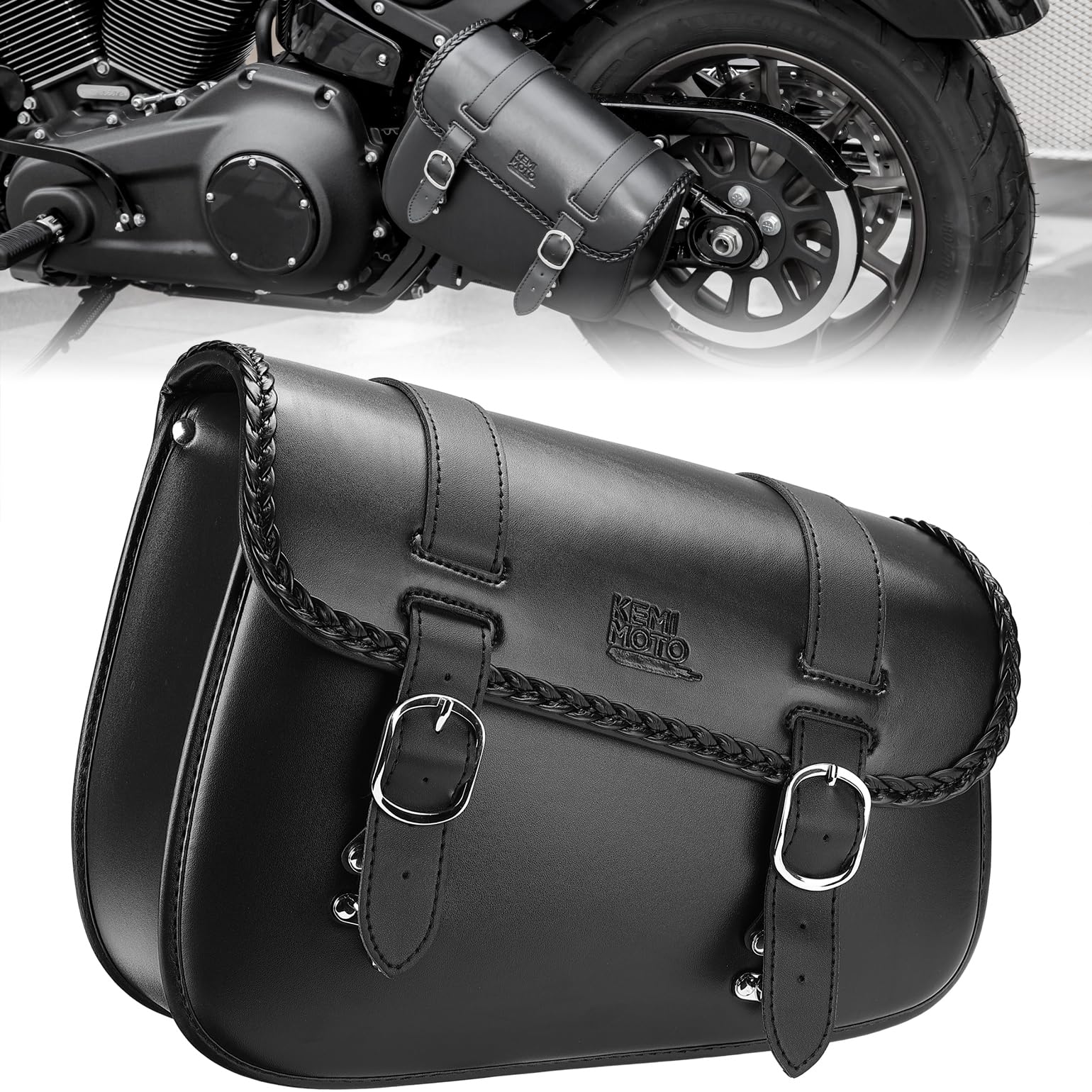 KEMIMOTO borsa forcellone moto sinistra 6L Softail Sportster S