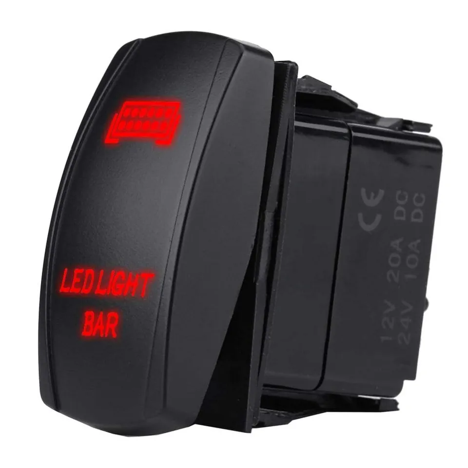 Kuuleyn Interruttore a Bilanciere Impermeabile Rosso 12V 24V