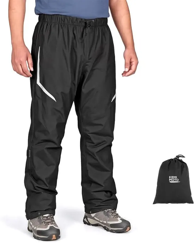 Kemimoto Pantaloni Antipioggia Outdoor Impermeabili con Sacca