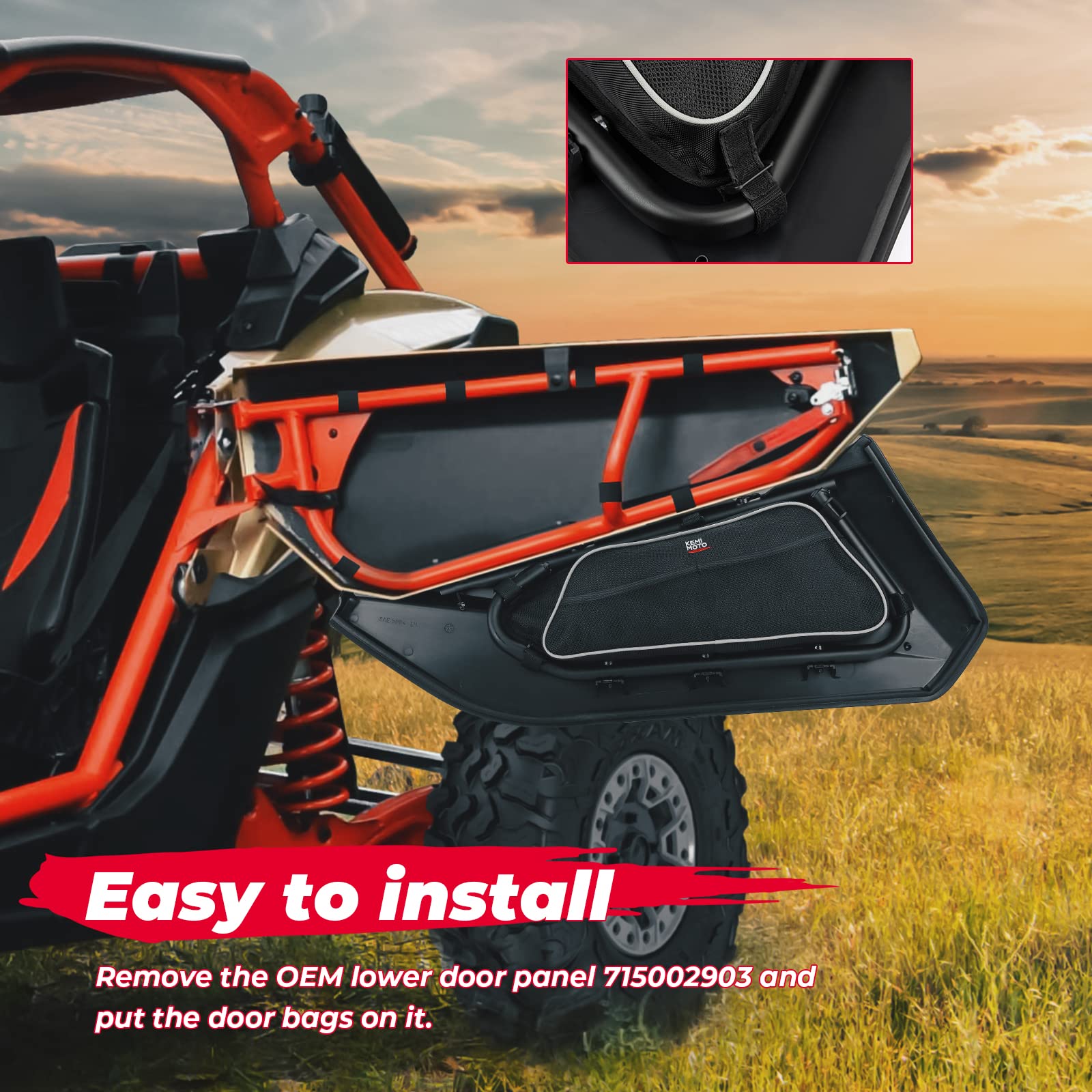KEMIMOTO Borse Porta Can-Am Maverick X3 2 pezzi idrorepellenti