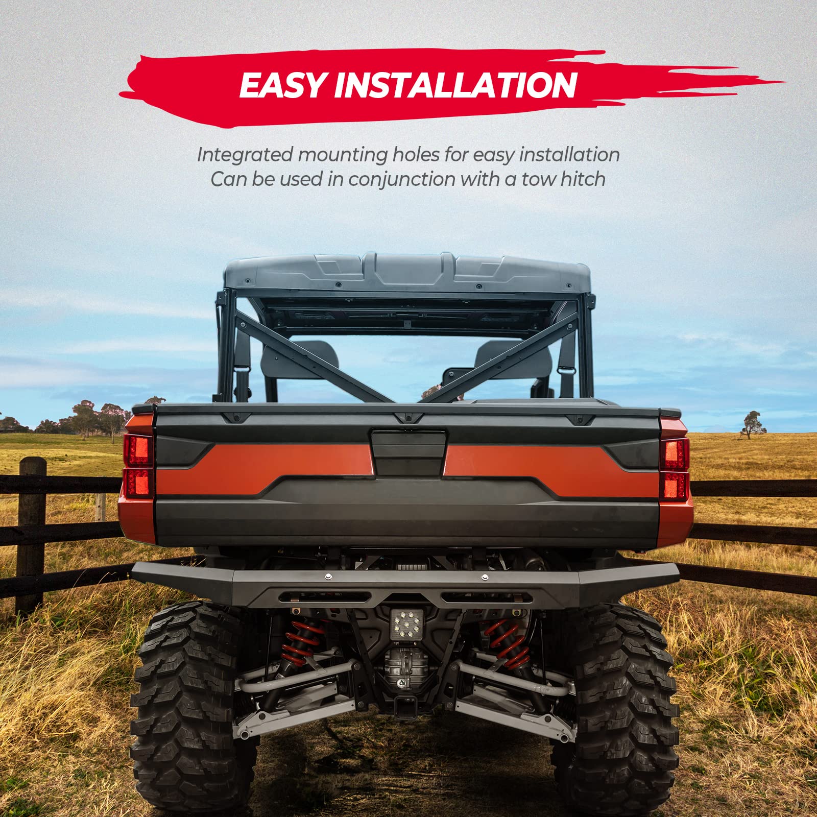 Kemimoto Paraurti Posteriore Acciaio per Polaris Ranger XP 1000