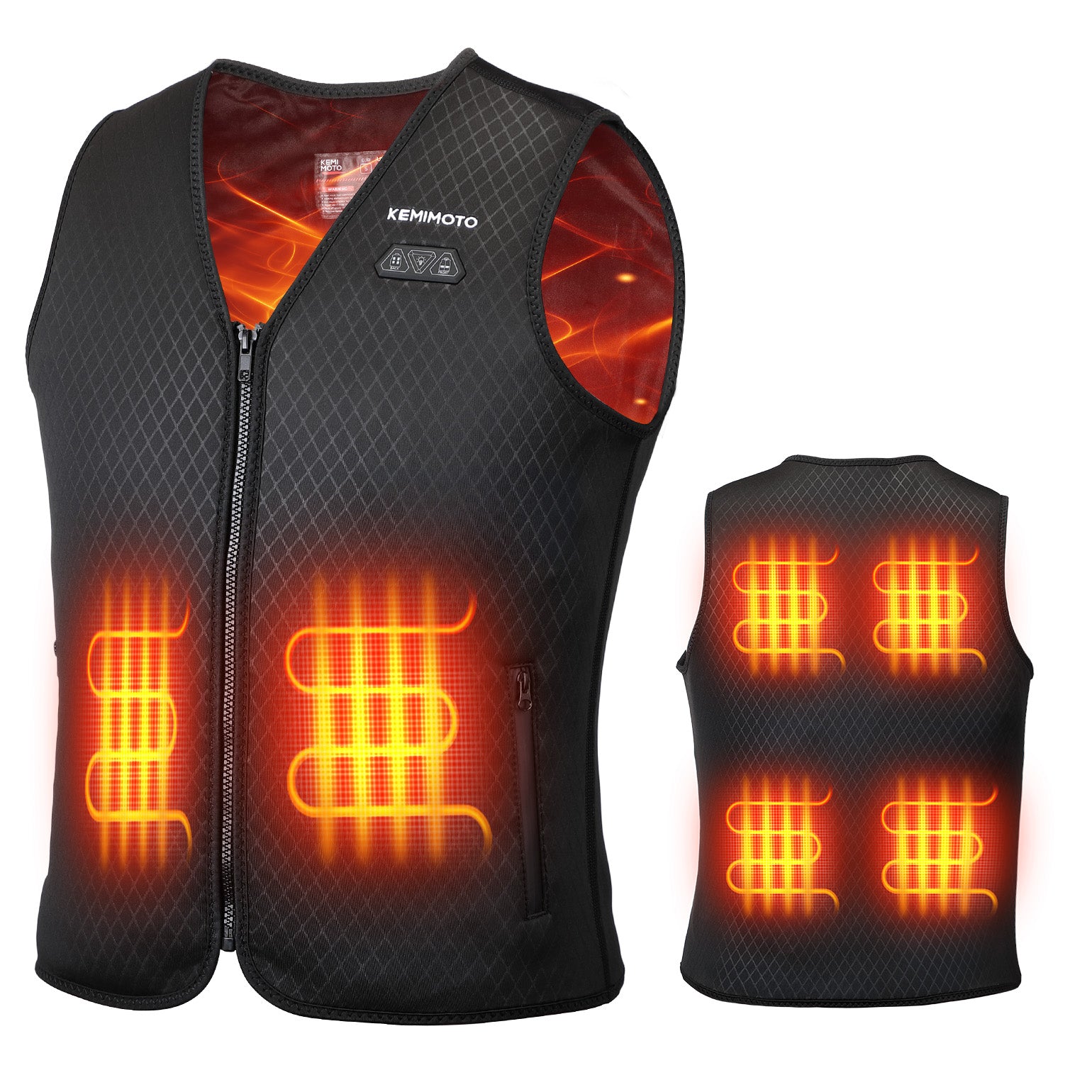 KEMIMOTO gilet riscaldato donna 6 zone velluto
