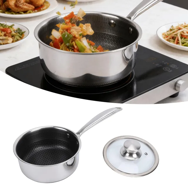 Hapivida padella nido d'ape acciaio inox 316 con coperchio induzione