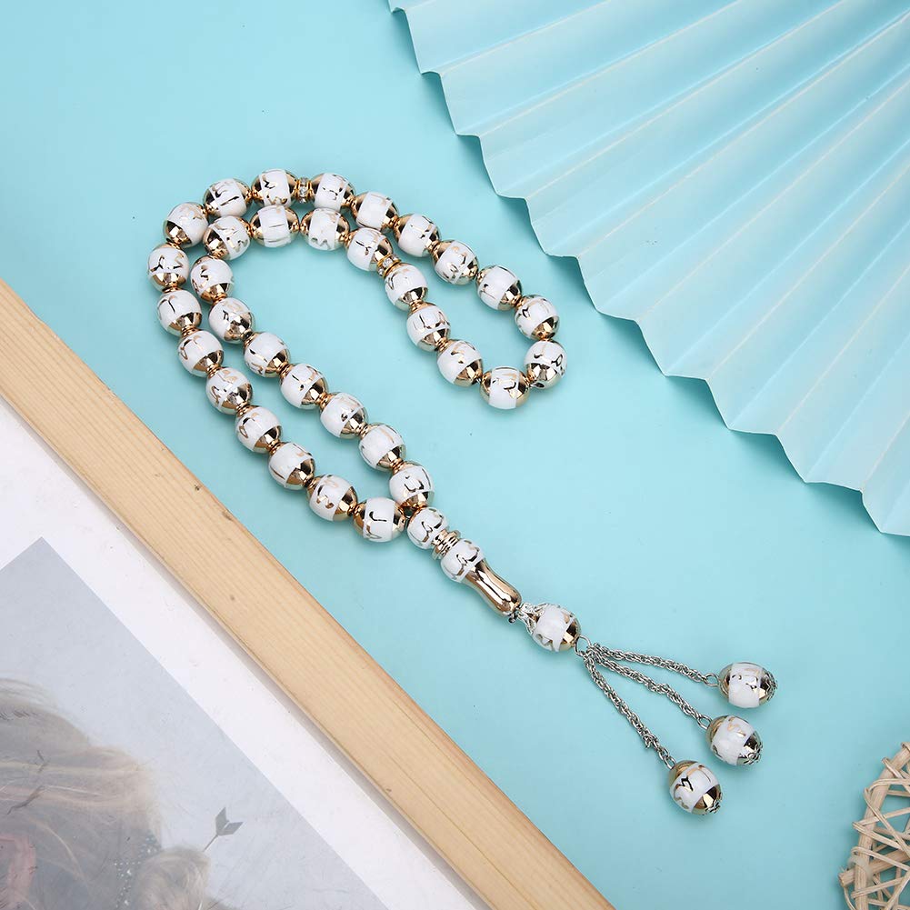 Hapivida Rosario Islamico bracciale preghiera bianco