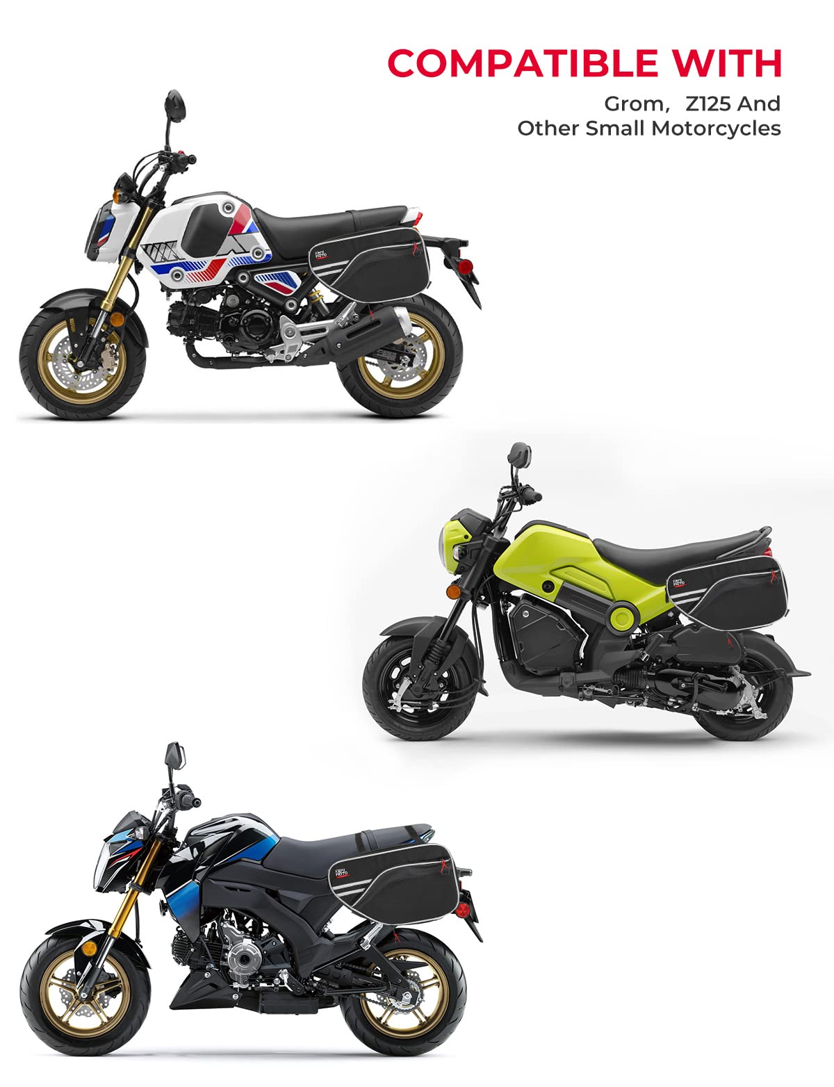 KEMIMOTO Borse Laterali Moto Impermeabili 30L per Grom