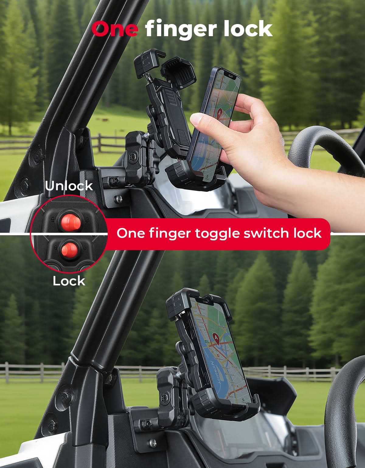 KEMIMOTO Supporto Telefono Ranger 1000 XP Alluminio 360°