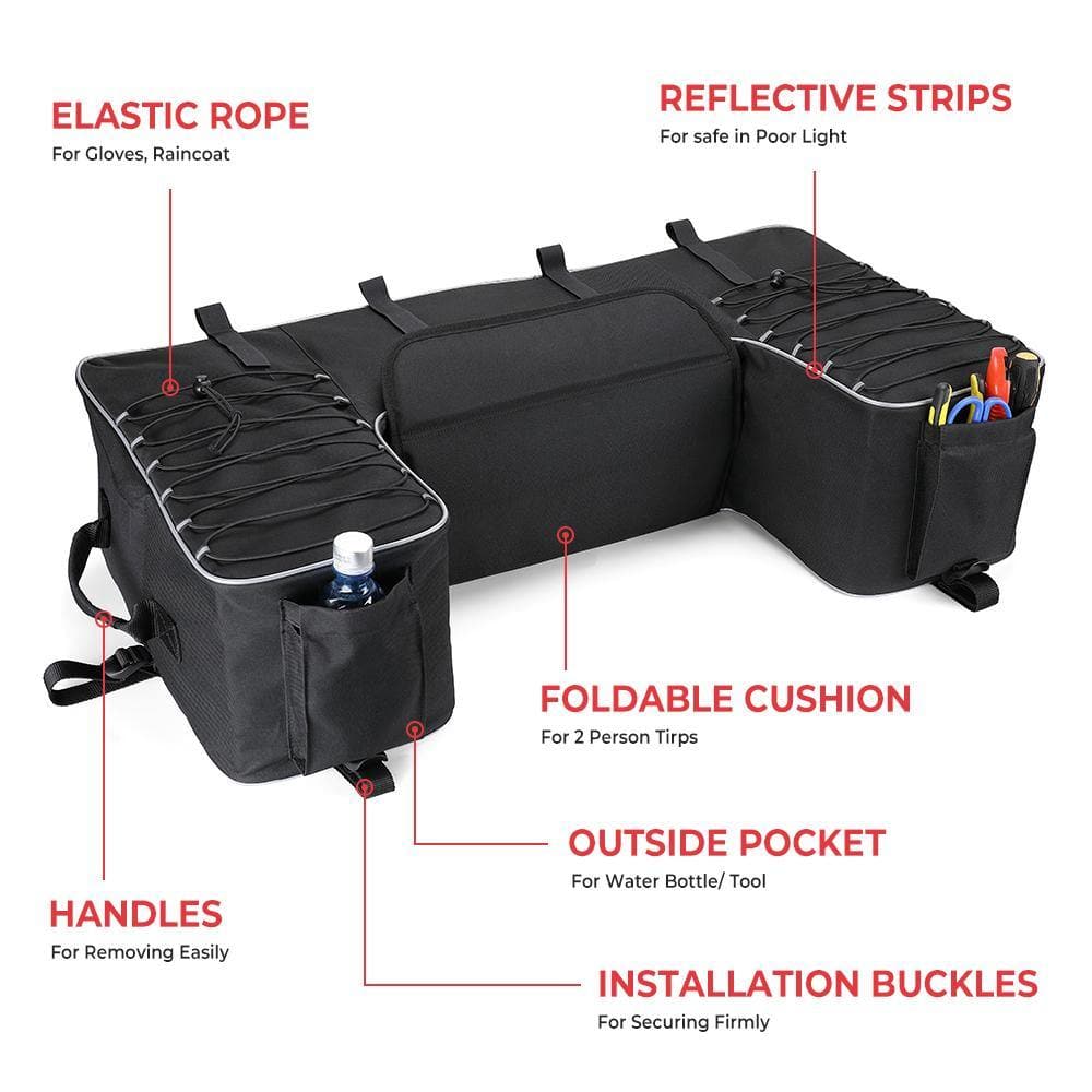 Kemimoto borsa portapacchi posteriore ATV impermeabile 600D