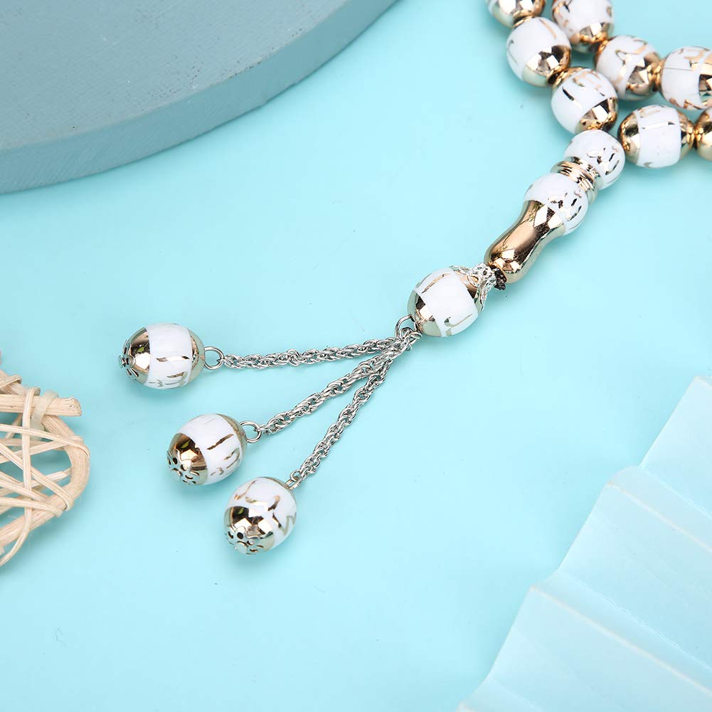 Hapivida Rosario Islamico bracciale preghiera bianco
