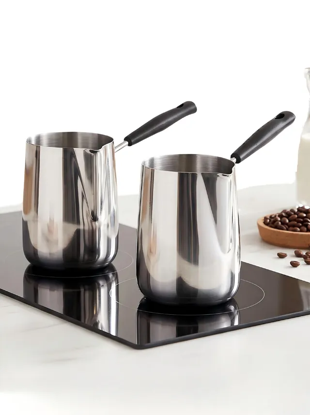 Hapivida cezve turca acciaio inox 600 ml set 2 pezzi induzione