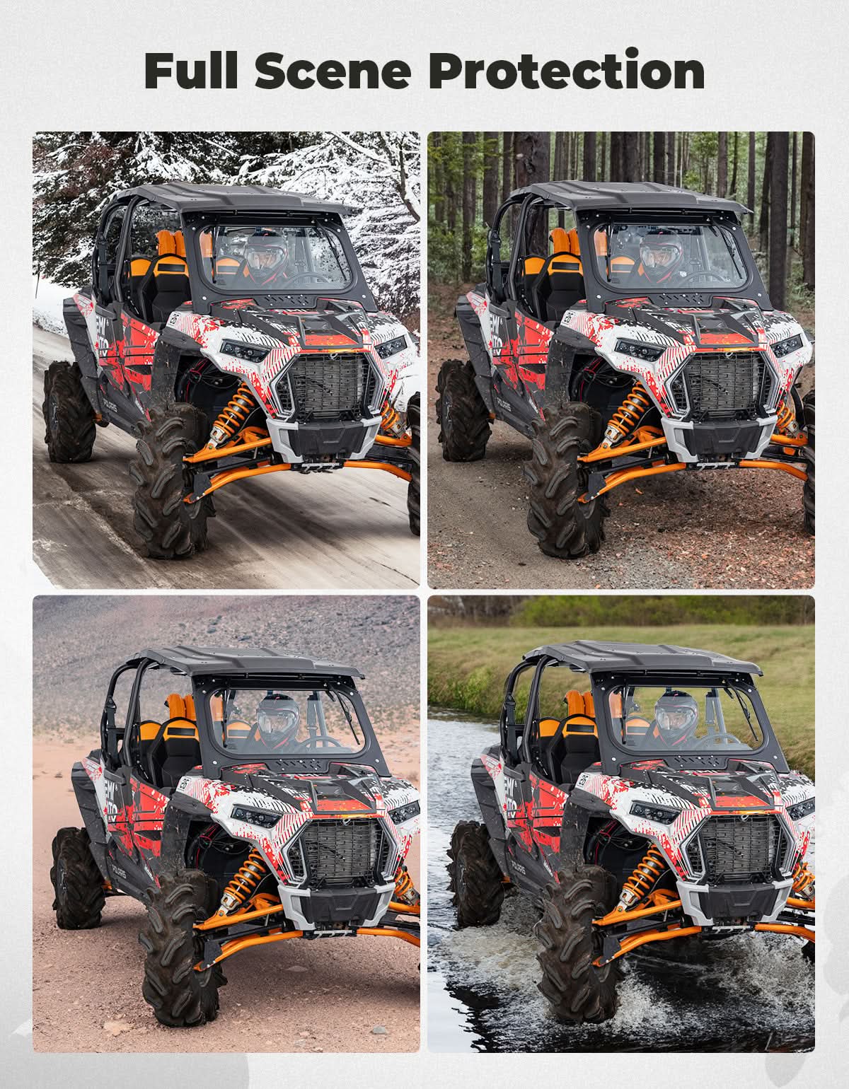 KEMIMOTO RZR XP parabrezza in vetro Polaris RZR XP 1000 2 tergicristalli